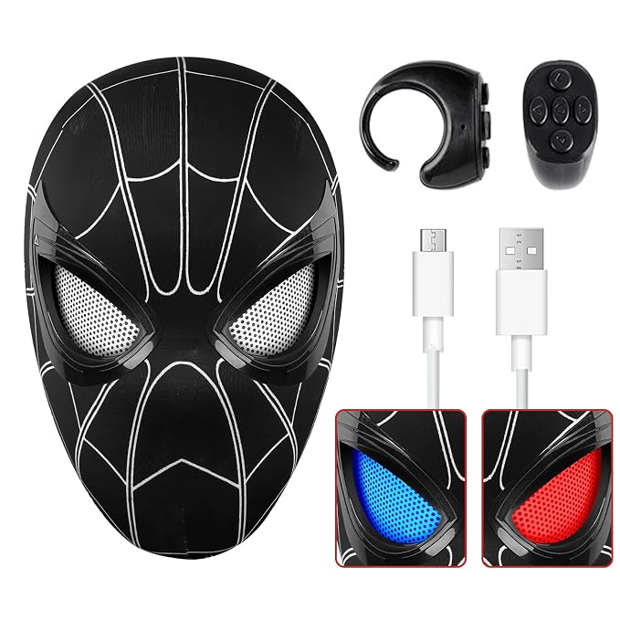 3D Spider Man Mask With Hand Remote | High Quality | Moving Eyes