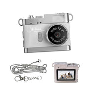 Mini Digital Camera with Filter Modes, 720p HD Video, Flashlight & Keychain | Portable Cute Vlogging Camera for Travel, Gifts & Fun (White)