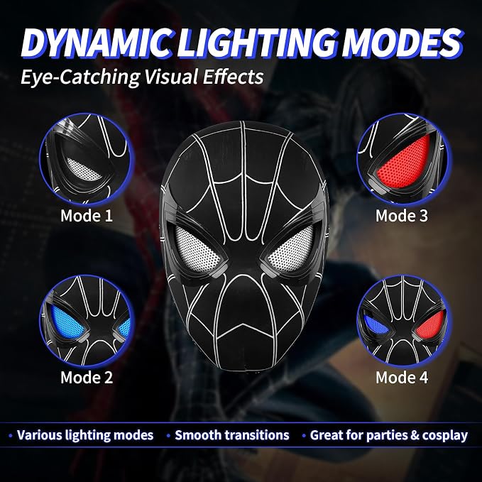 3D Spider Man Mask With Hand Remote | High Quality | Moving Eyes