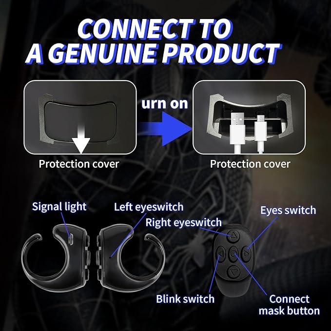 3D Spider Man Mask With Hand Remote | High Quality | Moving Eyes