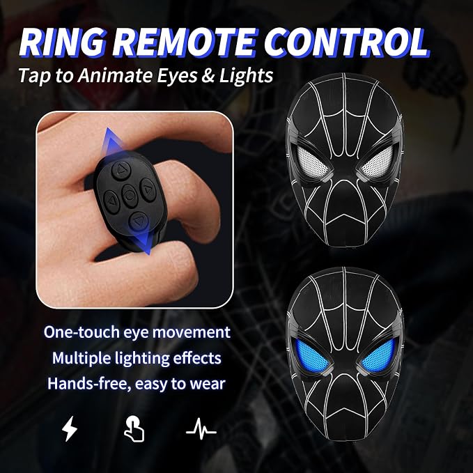 3D Spider Man Mask With Hand Remote | High Quality | Moving Eyes